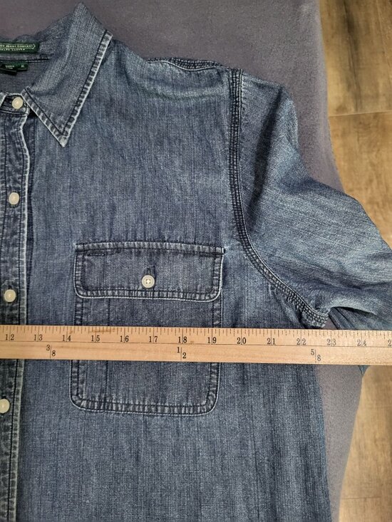 Ralph Lauren Jeans Company VTG Button Up Chambray Denim Classic Shirt XL Womens - Picture 5 of 6